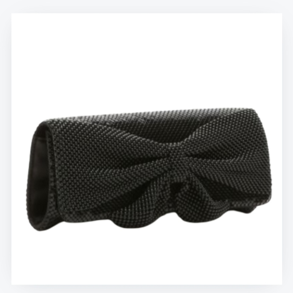Lulu Townsend Clutch Small Black Sequin Bow Front Chain Strap Shoulder Purse
